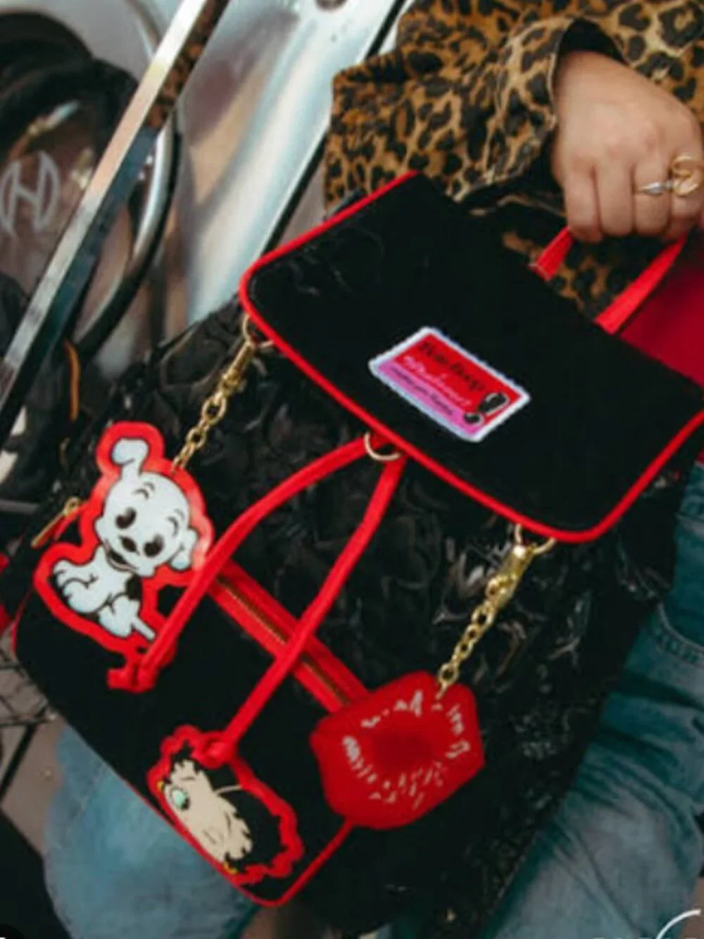 New- Whatever! Makes You Happy Betty Boop Quilted Heart Trinket Backpack